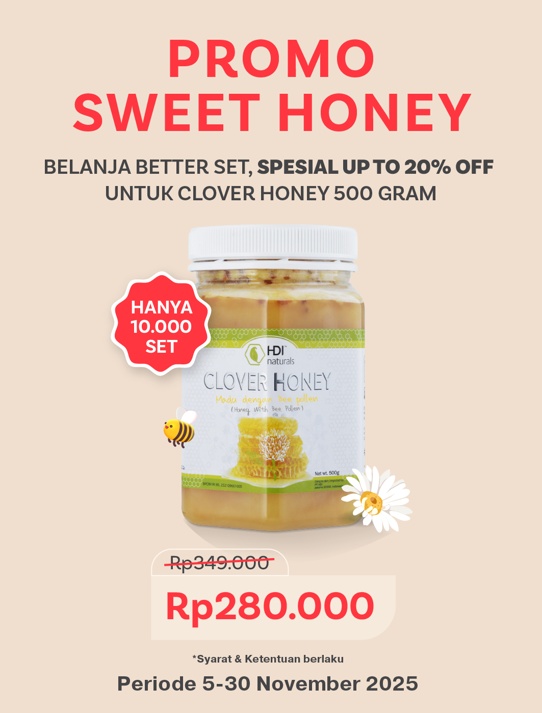 SWEET HONEY - CLOVER HONEY 0,5KG